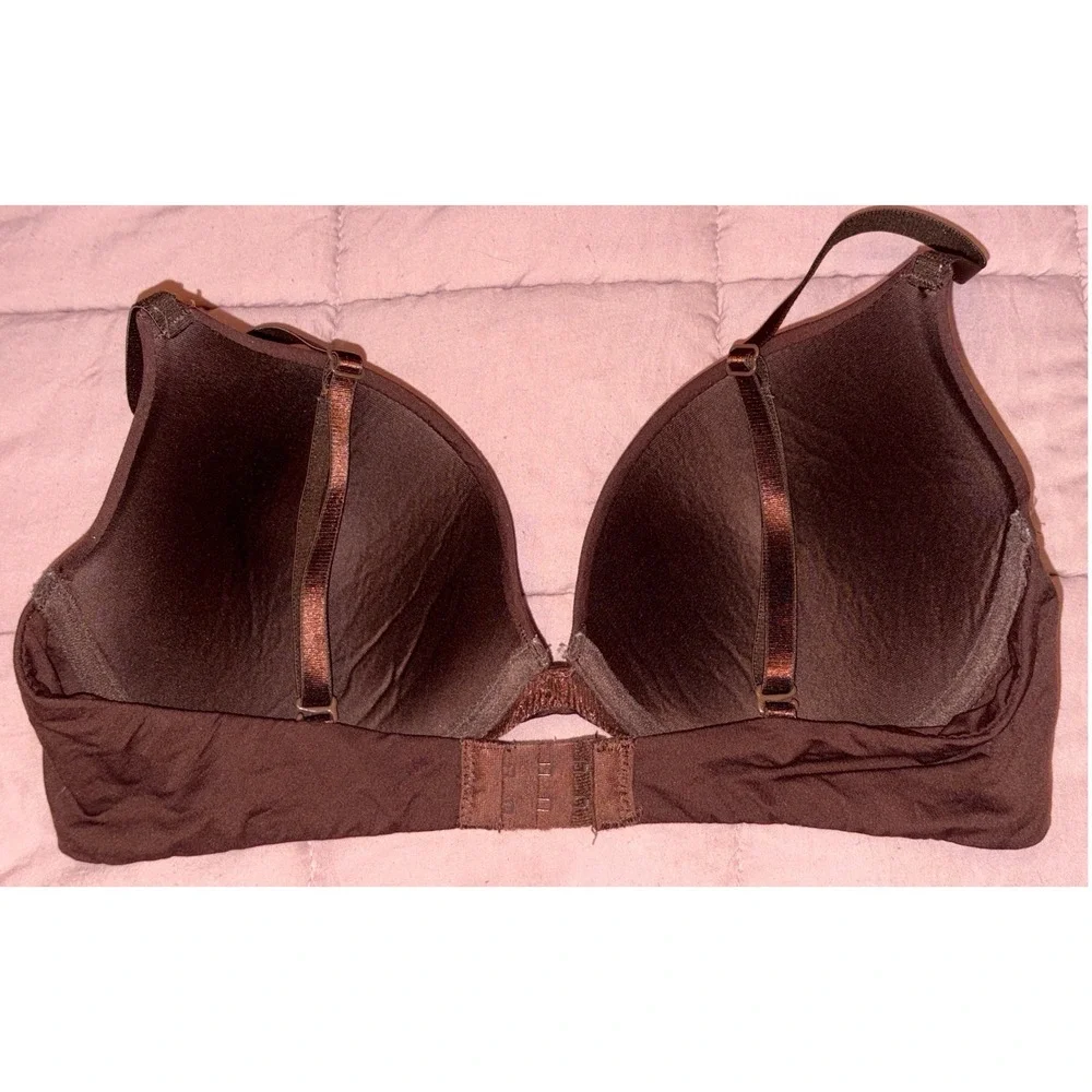 Essentials Rene Rofe Women Brown T Shirt Bra Underwire Lightly Lined 36C - Picture 3 of 5